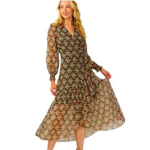 LC Lauren Conrad Chiffon Faux Wrap Dress